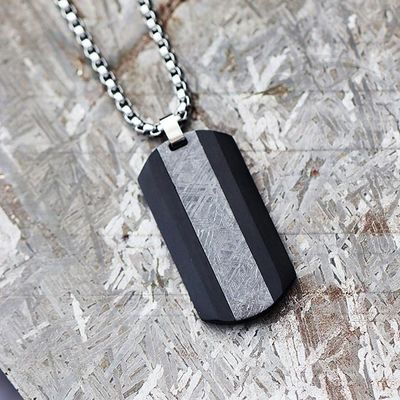 Collier en météorite en fer de fibre de carbone pour chien Collier en acier inoxydable