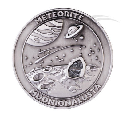 Météorite voyageuse dans l'espace Muonionalusta pièce de monnaie de métal de 40 mm Dieu de cuivre