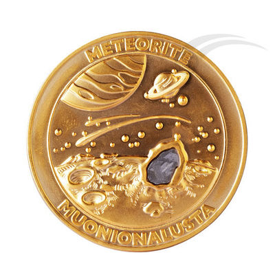 Météorite voyageuse dans l'espace Muonionalusta pièce de monnaie de métal de 40 mm Dieu de cuivre