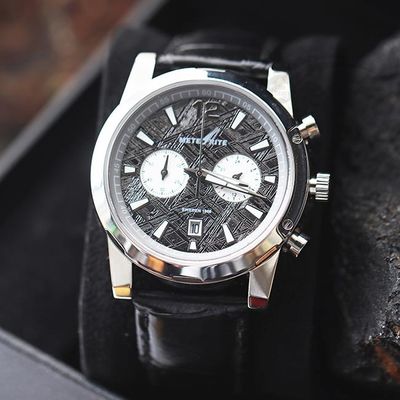 Sport style Mens Meteorite Watch 30mm Meteorite Disque pistolet plaqué cristal de saphir