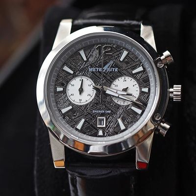 Sport style Mens Meteorite Watch 30mm Meteorite Disque pistolet plaqué cristal de saphir