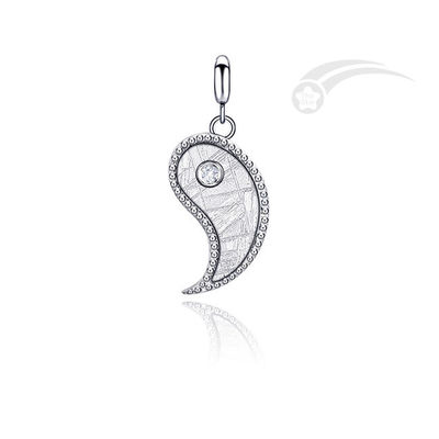 925 argent sterling météorite Tai Chi 2 en 1 pendentif 13*20 mm bijoux