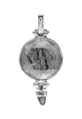Météorite de la roche spatiale 925 joaillerie en argent sterling pendentif avec moldavite