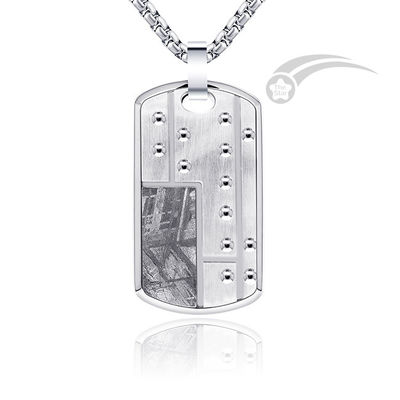 Meteorite bijoux en acier inoxydable Hommes collier de chien