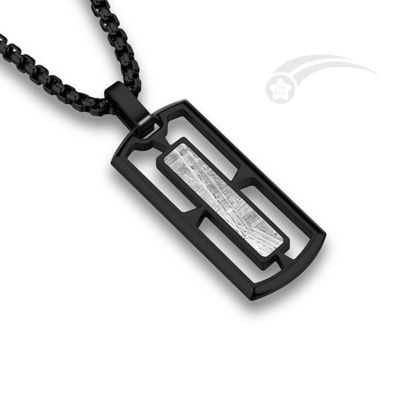 Collier en acier inoxydable météorite rectangulaire creux bijoux de mode unisexe