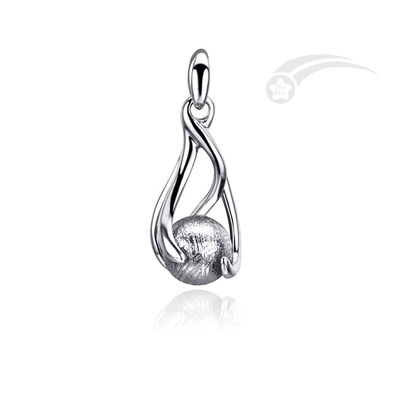 Météorite sphérique de 8 mm 925 pendentif en argent élégant