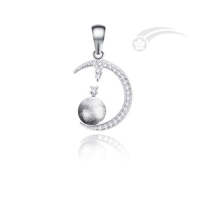 Météorite de la Lune 925 Pendentif en argent romantique bijoux mystère
