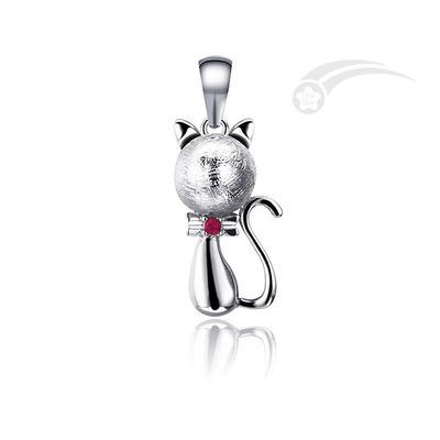 Un météorite de chat 925 pendentif en argent