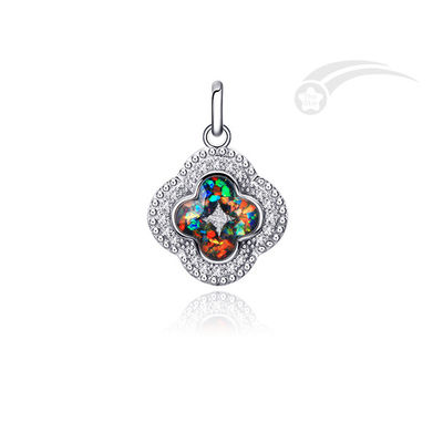 Collier en forme de trèfle de la collection Galaxy 925 Collier en argent 15 mm Taille