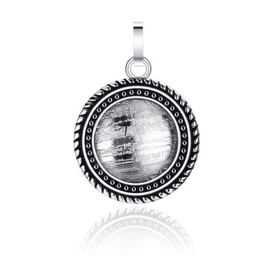 Pendant météorite en acier inoxydable en forme de corde de 22 mm