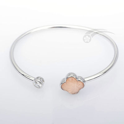 Bracelet de météorite en forme de trèfle féminin