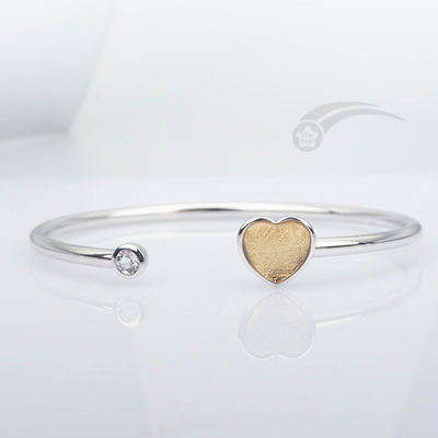 Bracelet météorite en argent sterling 925 Bracelet cœur Bracelet 10 mm