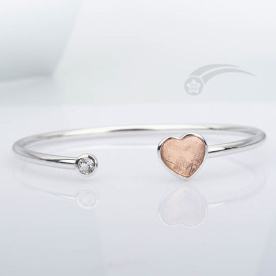 Bracelet météorite en argent sterling 925 Bracelet cœur Bracelet 10 mm