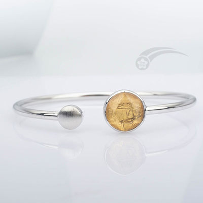 Bracelet météorite 925 Sterling argent réel Bracelet étoile de David 12 mm réglable