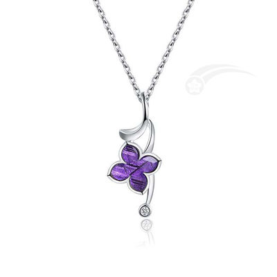 Collier exotique romantique de fleurs de lilas météorite 925 Sterling bijoux en argent 10 mm