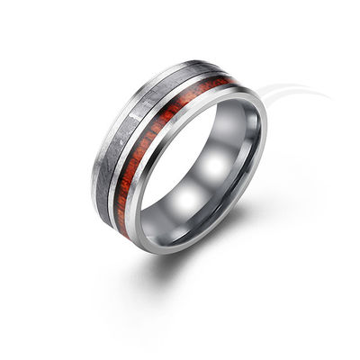 Rings de météorites gravés en bois naturel