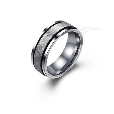 Édition limitée d'élégance, anneau de météorites de tungstène, largeur 4 mm, moderne