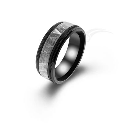 Des anneaux de mariage en tungstène noir de taille personnalisée