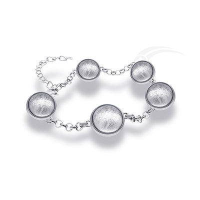 Exquisite Meteorite 925 Bracelet à billes en argent Sterling Meteorites faites à la main bijoux