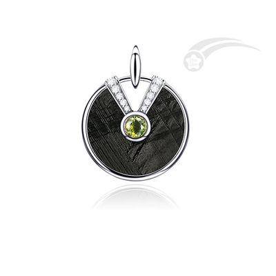 Lady Météorite 925 Argent Sterling Collier de serrure d'amour avec Moldavite naturelle