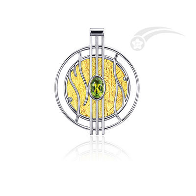 Des lignes qui coulent Meteorite exclusive 925 pendentif en argent sterling artisanal