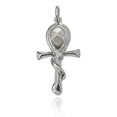 6*9 Déchirure météorite de fer 925 Collier de croix en argent sterling