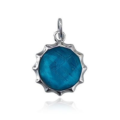 L' écorce de la vague Exquis météorite de fer bijoux Sterling Argent Collier cosmique