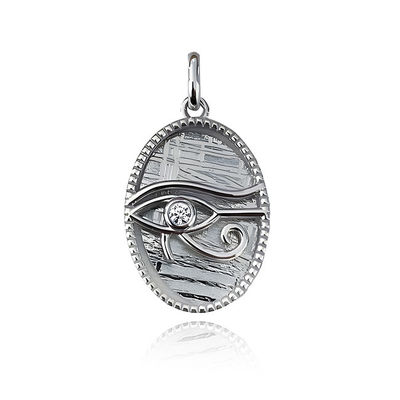 Une météorite de fer exquise 925 Sterling Silver Eye Of Horus Pendant