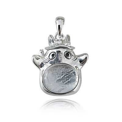 Totoro exclusif météorite de fer 925 pendentif en argent sterling pour le port quotidien