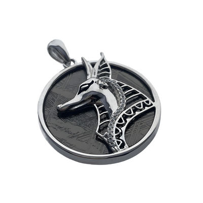 925 argent sterling fer Anubis météorite pendentif bijoux hommes style exclusif
