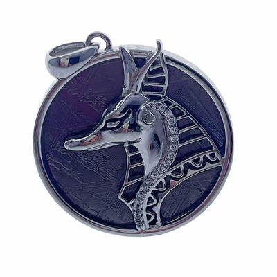 925 argent sterling fer Anubis météorite pendentif bijoux hommes style exclusif