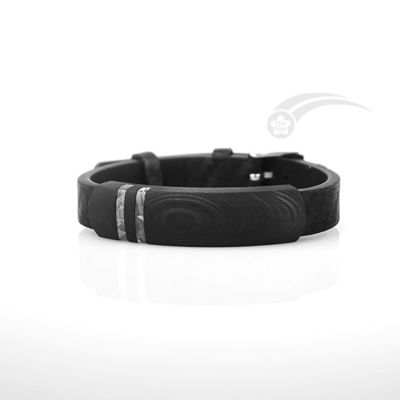 Bracelet météorite en fibres de carbone contemporain Mens Bracelet en cuir finition mate