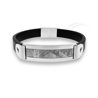 Bracelet en cuir en acier inoxydable météorite galactique