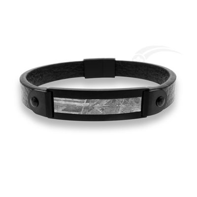 Bracelet en cuir en acier inoxydable météorite galactique