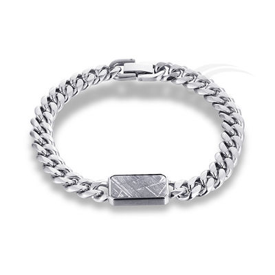 Bracelet en acier inoxydable de météorite galactique unique Résistance aux chocs 11*18 mm