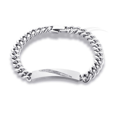 Modèles naturels météorite bijoux en acier inoxydable bracelet rhomboïde finition polie